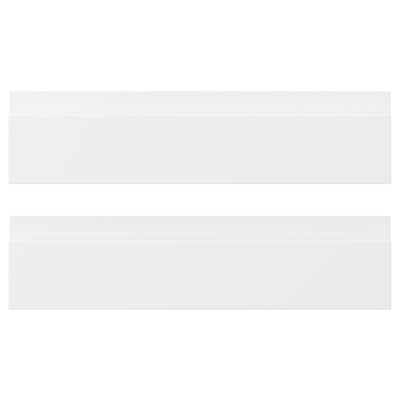VOXTORP matte white kitchen cabinet fronts with integrated handles - modern minimalist design