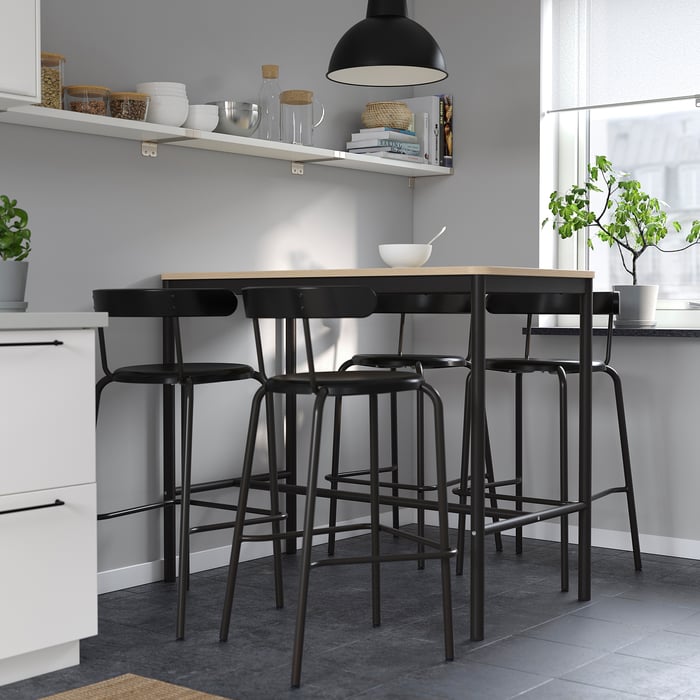 YNGVAR bar stool, anthracite IKEA Ireland
