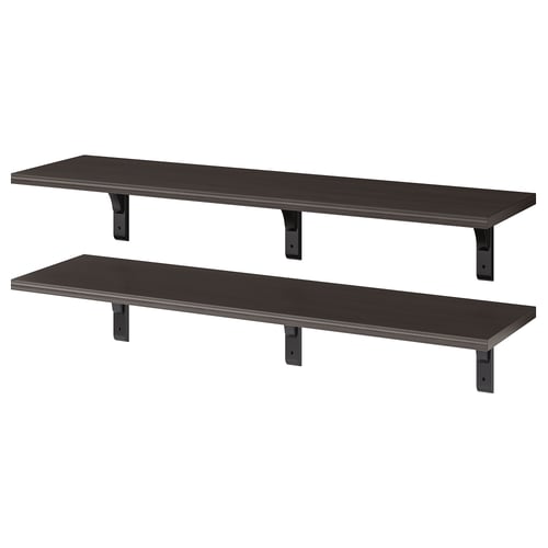 BERGSHULT / RAMSHULT קומבינציית מידוף לקיר, חום-שחור, 120x30 ס"מ