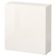BESTÅ יחידת מדפים עם דלת, לבן/Selsviken מבריק/לבן, 60x22x64 ס"מ
