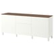 BESTÅ קומבינצית אחסון עם מגירות, לבן/Förvaltare לבן, 180x42x75 ס"מ