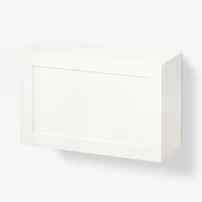 BESTÅ קומבינציית ארון לקיר, לבן/Hanviken לבן, 60x22x38 ס"מ