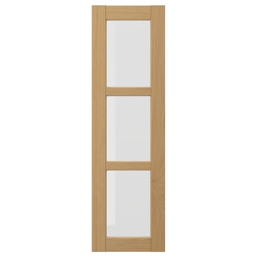 FORSBACKA דלת זכוכית, אלון, 30x100 ס"מ
