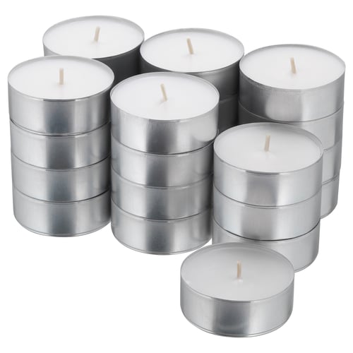 GLIMMA נר ללא ריח בגביע מתכת, 9 שעות