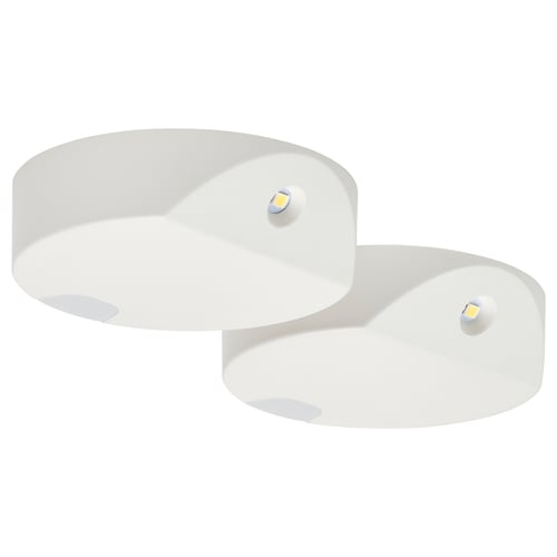 GÖMPYSSLING תאורת לד עם חיישן, לבן/פועל על סוללות, 7 ס"מ