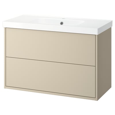 HAVBÄCK / ORRSJÖN ארון תחתון לכיור עם מגירות/כיור, בז', 102x49x69 ס"מ