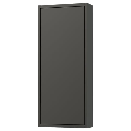 HAVBÄCK ארון עליון עם דלת, אפור כהה, 40x15x95 ס"מ
