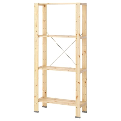 HEJNE יחידת אחסון, עם מגני קצה/עץ מלא, ‎78x31x172 ס"מ‏