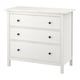 HEMNES שידת 3 מגירות, גוון לבן, ‎108x96 ס"מ‏