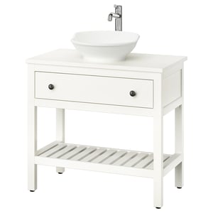 HEMNES / VÄSTERSJÖN ארון תחתון פתוח לכיור עם מגירה/כיור, לבן, 82x48x90 ס"מ