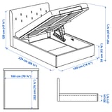 IDANÄS מיטה מרופדת, Gunnared אפור כהה, ‎180x200 ס"מ‏