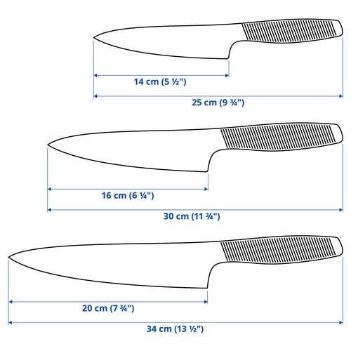 IKEA 365+ סט סכינים/3 יחידות