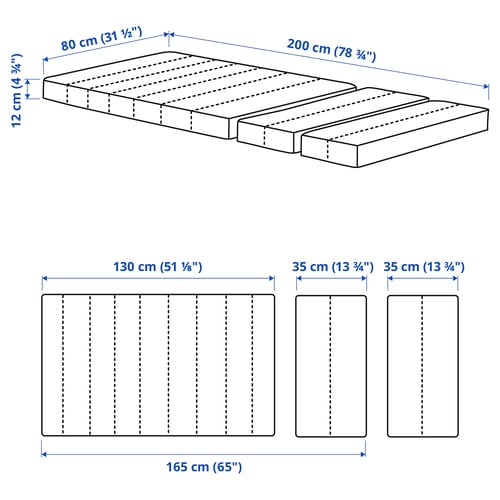 INNERLIG מזרן קפיצים למיטה מתארכת, 80x200 ס"מ