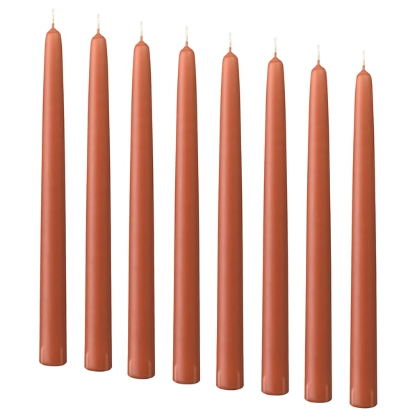 KLOKHET נר ללא ריח, כתום כהה, 25 ס"מ