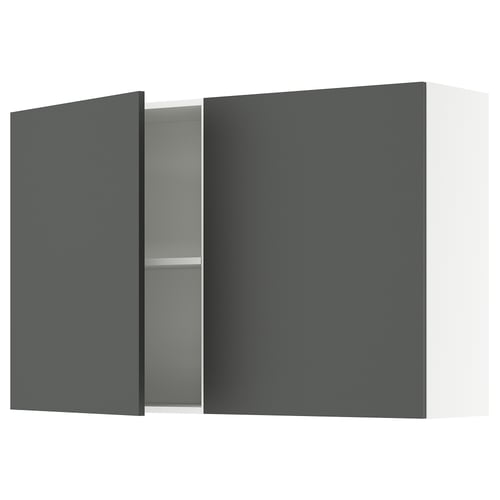 KNOXHULT ארון עליון עם דלתות, אפור כהה, 120x75 ס"מ