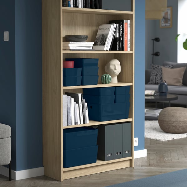 KUGGIS קופסה, שחור-כחול, 18x26x8 ס"מ