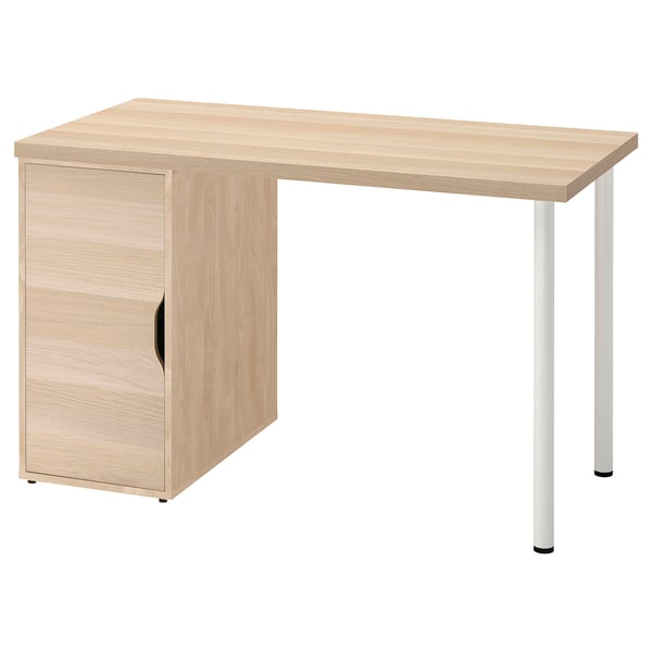 LAGKAPTEN / ALEX שולחן כתיבה, גוון לבן/גוון אלון לבן, 120x60 ס"מ