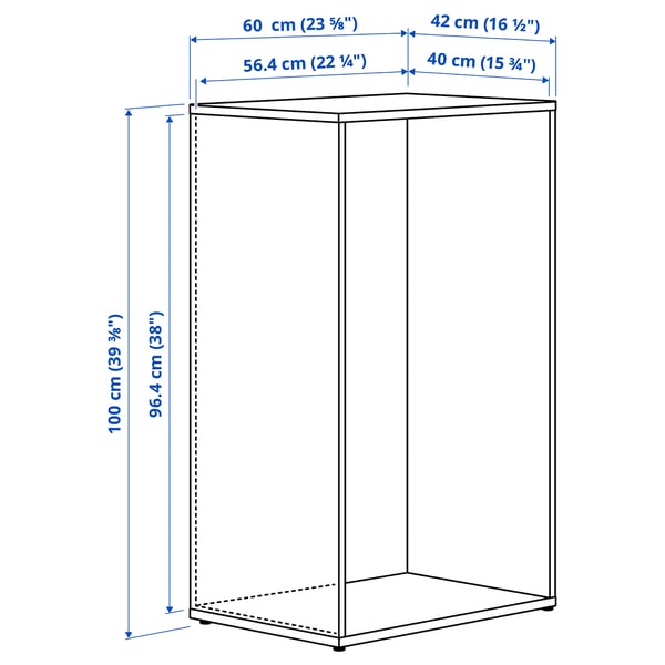 LASTARE מסגרת עם דלתות, לבן, 60x42x100 ס"מ