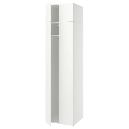 LASTARE ארון בגדים, לבן/עם יחידת הגבהה, 60x62x237 ס"מ