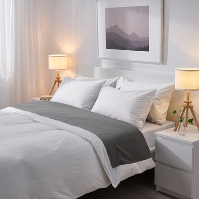 LAUTERS מנורת שולחן, עץ מילה/לבן