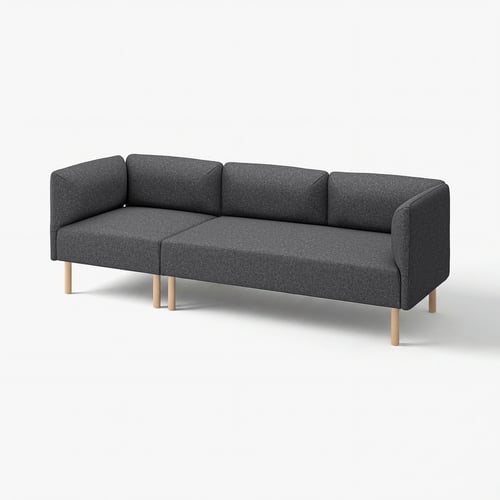 LILLEHEM יחידת תלת-מושבית, Gunnared/אפור כהה עץ