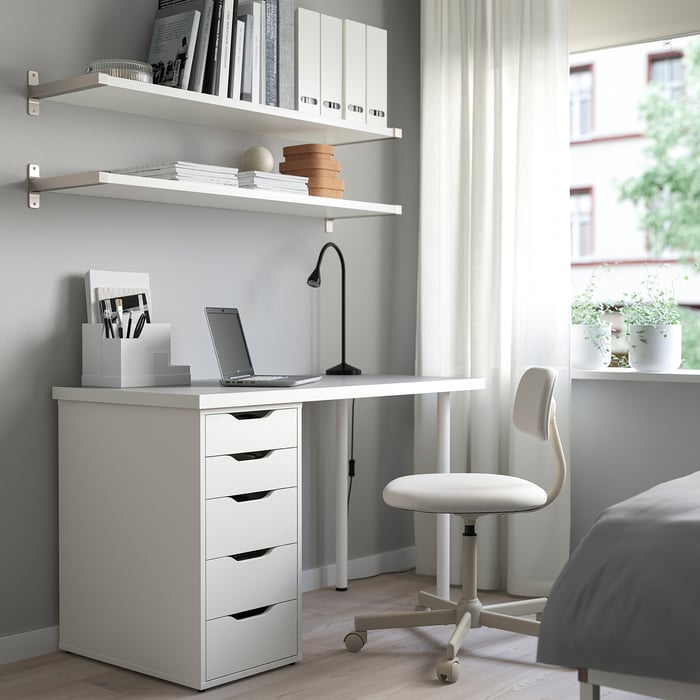 LINNMON משטח עליון לשולחן, לבן, ‎100x60 ס"מ‏ IKEA