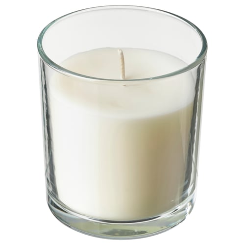 LOTSFÅGEL נר ריחני בכוס, פשתן רענן לבן, 40 שעות