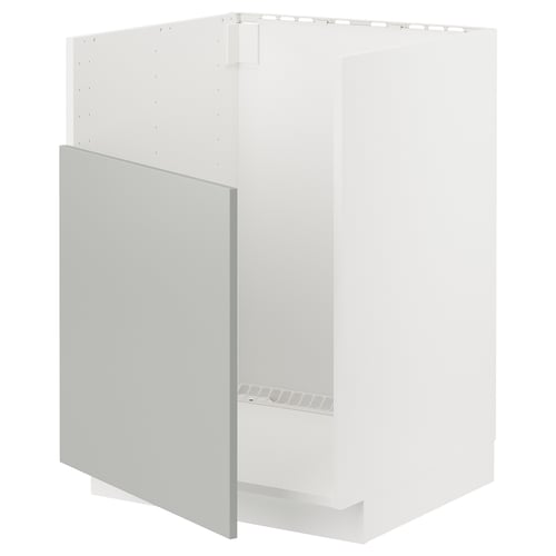 METOD ארון תחתון לכיור TALLSJÖN, לבן/Havstorp אפור בהיר, 60x60 ס"מ
