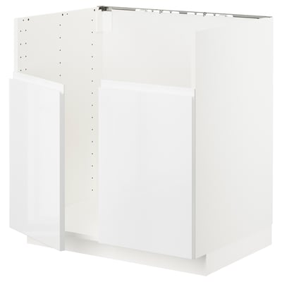 METOD ארון תחתון לכיור TALLSJÖN, לבן/Voxtorp מבריק/לבן, 80x60 ס"מ