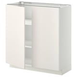 METOD ארון תחתון עם מדפים/2 דלתות, לבן/Veddinge לבן, ‎80x37 ס"מ‏