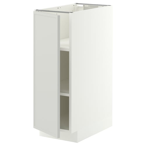 METOD ארון תחתון עם מדפים, לבן/Aspudden אפור בהיר, 30x60 ס"מ