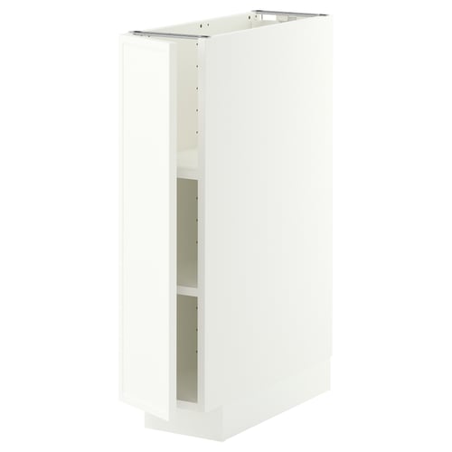 METOD ארון תחתון עם מדפים, לבן/Aspudden לבן מט, 20x60 ס"מ