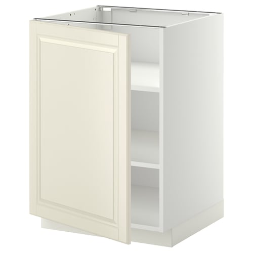 METOD ארון תחתון עם מדפים, לבן/Bodbyn אוף-ווייט, 60x60 ס"מ