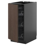 METOD ארון תחתון עם סלסילות רשת, שחור-אפור/Sinarp חום, ‎40x60 ס"מ‏