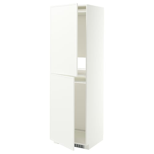 METOD ארון גבוה למקרר/מקפיא, לבן/Aspudden לבן מט, 60x60x200 ס"מ