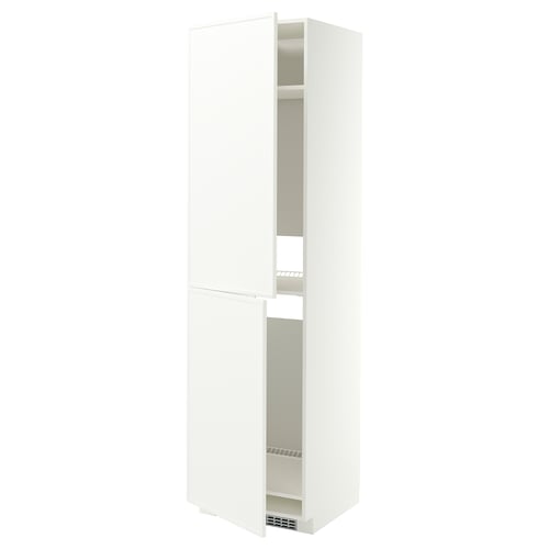 METOD ארון גבוה למקרר/מקפיא, לבן/Aspudden לבן מט, 60x60x220 ס"מ