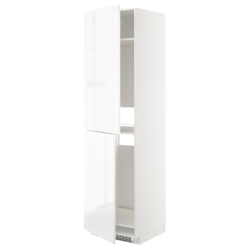 METOD ארון גבוה למקרר/מקפיא, לבן/Voxtorp מבריק/לבן, 60x60x220 ס"מ