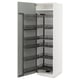 METOD ארון גבוה עם מזווה נשלף, לבן/Havstorp אפור בהיר, ‎60x60x200 ס"מ‏