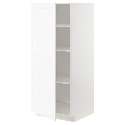 METOD ארון גבוה עם מדפים, לבן Enköping/לבן גוון עץ, 60x60x140 ס"מ