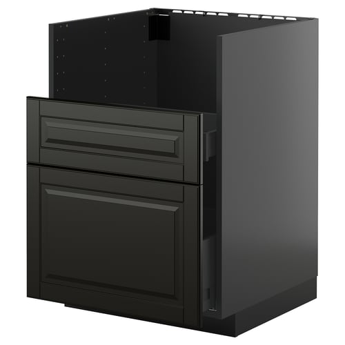 METOD / KNIVSHULT ארון תחתון לכיור TALLSJÖN, שחור-אפור/Bodbyn שחור, 60x60 ס"מ