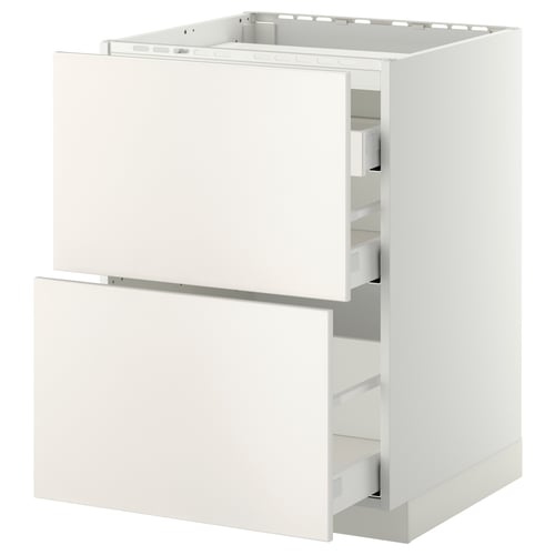 METOD / MAXIMERA אר תח לכיר/2 חזי/3 מגי, לבן/Veddinge לבן, 60x60 ס"מ