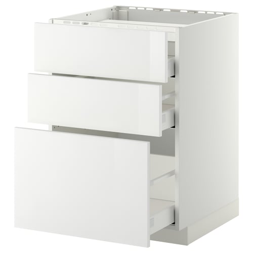 METOD / MAXIMERA אר תח לכיר/3 חזי/3 מגי, לבן/Ringhult לבן, 60x60 ס"מ