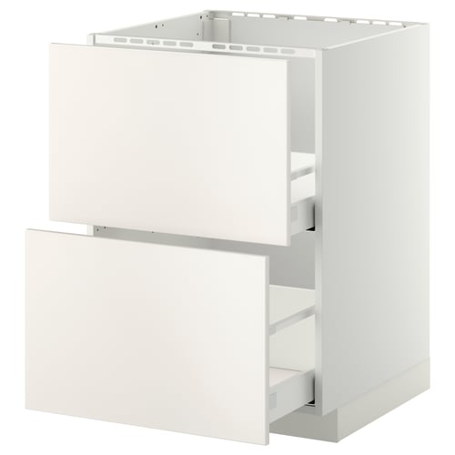 METOD / MAXIMERA אר תח לכיור+2 חזי/2 מגי, לבן/Veddinge לבן, 60x60 ס"מ