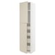METOD / MAXIMERA ארון גבוה עם 2 דלתות/4 מגירות, לבן/Havstorp בז', ‎60x60x240 ס"מ‏