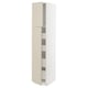 METOD / MAXIMERA ארון גבוה עם 2 דלתות/4 מגירות, לבן/Havstorp בז', ‎40x60x200 ס"מ‏