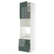METOD / MAXIMERA ארון גבוה לתנור/מיקרו+דלת/2 מגירות, לבן/Kallarp אפור כהה-ירוק מבריק, ‎60x60x240 ס"מ‏