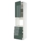 METOD / MAXIMERA ארון גבוה לתנור עם דלת/3 מגירות, לבן/Kallarp אפור כהה-ירוק מבריק, ‎60x60x240 ס"מ‏