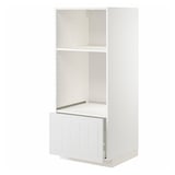 METOD / MAXIMERA ארון גבוה לתנור/מיקרו+מגירה, לבן/Stensund לבן, ‎60x60x140 ס"מ‏