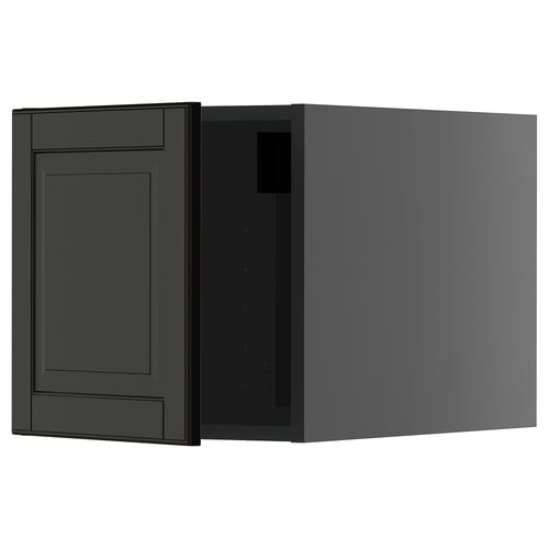 METOD ארון עליון, שחור-אפור/Bodbyn שחור, 40x40 ס"מ