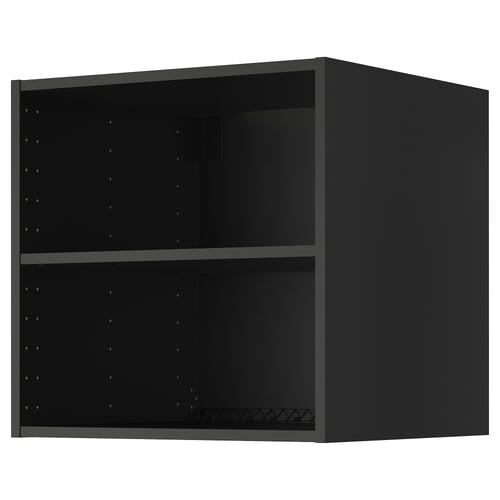 METOD ארון עליון עם אוורור, שחור-אפור, 60x60x60 ס"מ